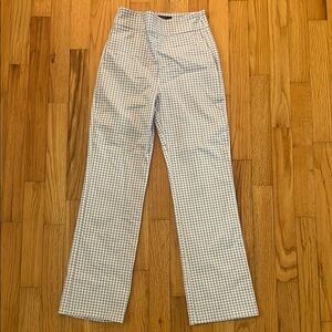 Blue gingham capris